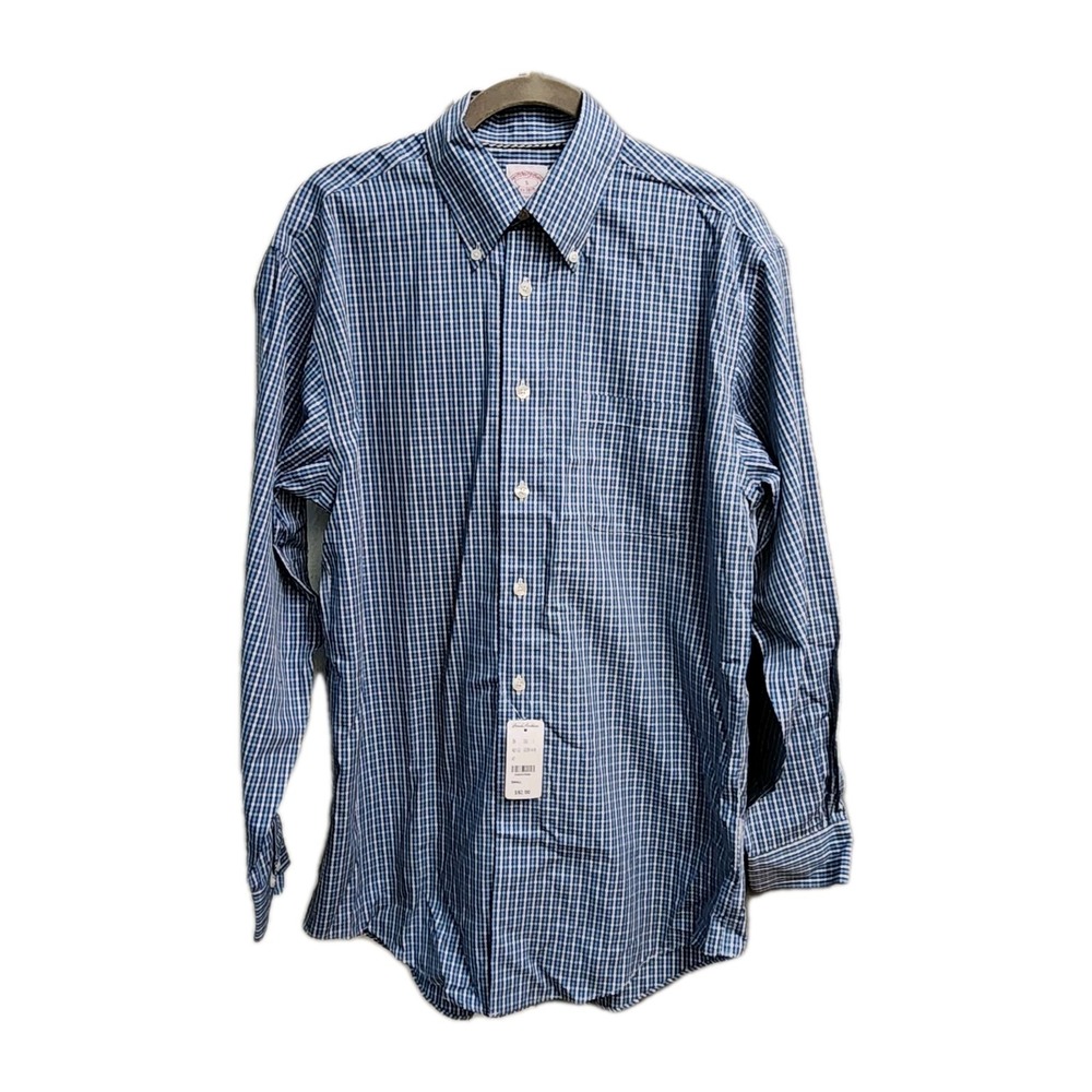 Brooks Brothers Shirt Mens Small Long Sleeve Button Up NWT MSRP $93 Blue Plaid